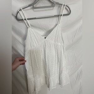 White eyelit linen sundress